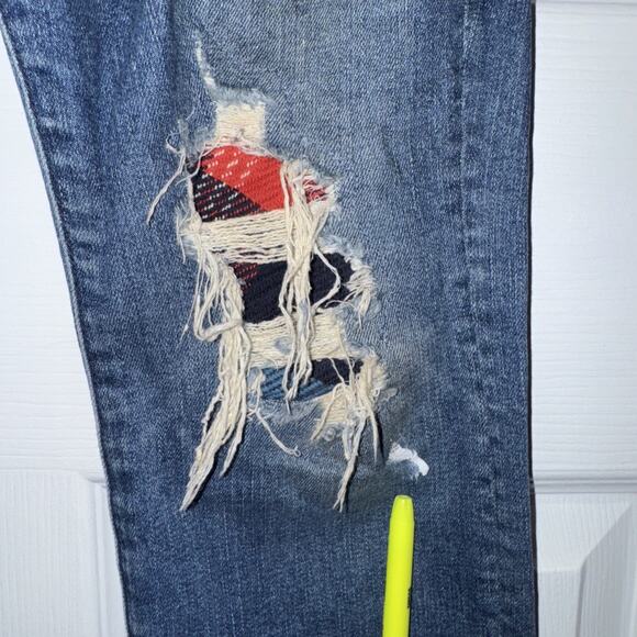 Mother Denim Jeans Stretch High Waisted Looker Ankle Fray Size 28 27in - Picture 2 of 13